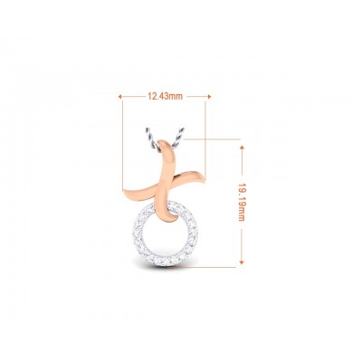 Geela Two tone gold diamond pendant for girls in 18k gold
